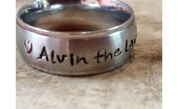8mm Silver Edged Ring